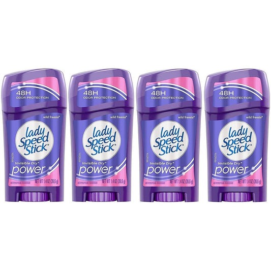 Lady Speed Stick Antiperspirant Deodorant Invisible Dry Wild Freesia 1,4 oz (4er-Pack)