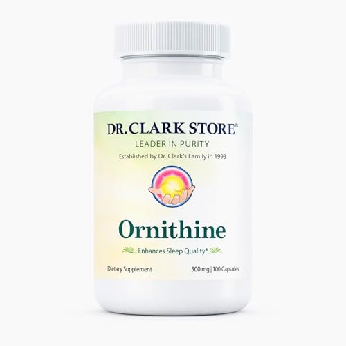 Dr Clark Ornithin Nahrungsergänzungsmittel – Glutenfrei, natürlicher Schlafhelfer, fördert den Proteinstoffwechsel, Reinigung und Entgiftung, 500 mg, 100 Gelatinekapseln