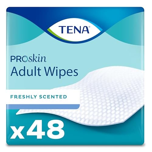 TENA ProSkin Ultra Körperpflegetücher für Erwachsene, 48 Tücher (1 Packung), Weiß