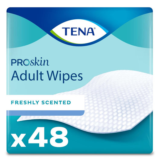 TENA ProSkin Ultra Körperpflegetücher für Erwachsene, 48 Tücher (1 Packung), Weiß
