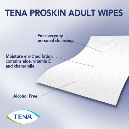 TENA ProSkin Ultra Körperpflegetücher für Erwachsene, 48 Tücher (1 Packung), Weiß