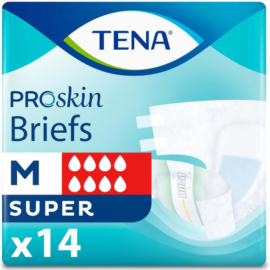 TENA ProSkin Erwachsenenwindeln mit Klebelaschen, maximale Saugfähigkeit, Medium, 14 Stück
