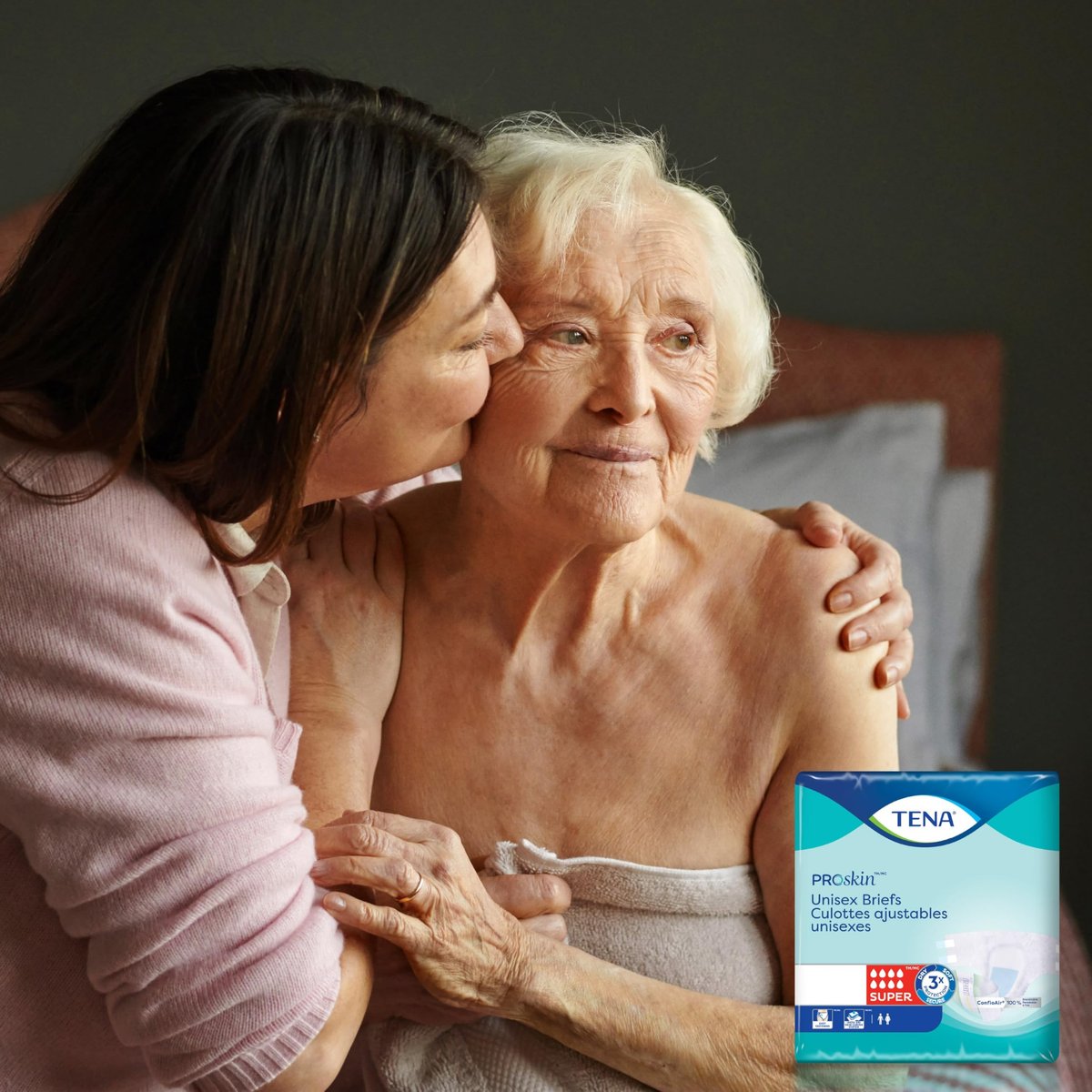 TENA ProSkin Erwachsenenwindeln mit Klebelaschen, maximale Saugfähigkeit, Medium, 14 Stück