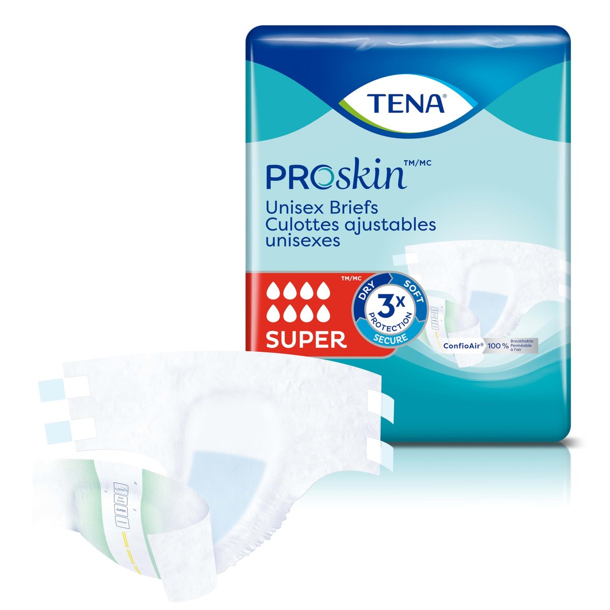 TENA ProSkin Erwachsenenwindeln mit Klebelaschen, maximale Saugfähigkeit, Medium, 14 Stück