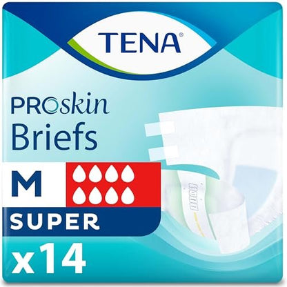 TENA ProSkin Erwachsenenwindeln mit Klebelaschen, maximale Saugfähigkeit, Medium, 14 Stück