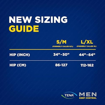 TENA Männer Inkontinenzunterwäsche, Maximum Plus Saugfähigkeit, Erwachsenenhosen, Small/Medium (Taillenumfang 86-127 cm), 16 Stück