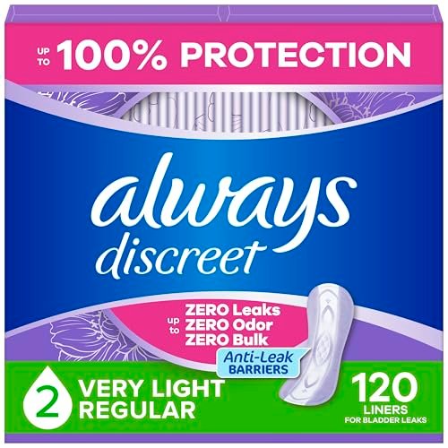 Always Discreet Inkontinenz Slipeinlagen für Blasenschwäche, Größe 2, sehr leichte Saugstärke, 120 Stück