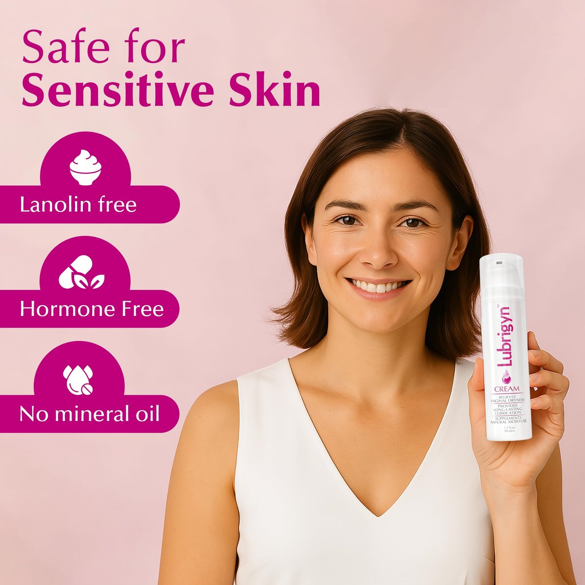 Lubrigyn Intimpflege Creme – Feuchtigkeitsspendendes Intimgel mit Hyaluronsäure und pflanzlichen Extrakten, 50 ml