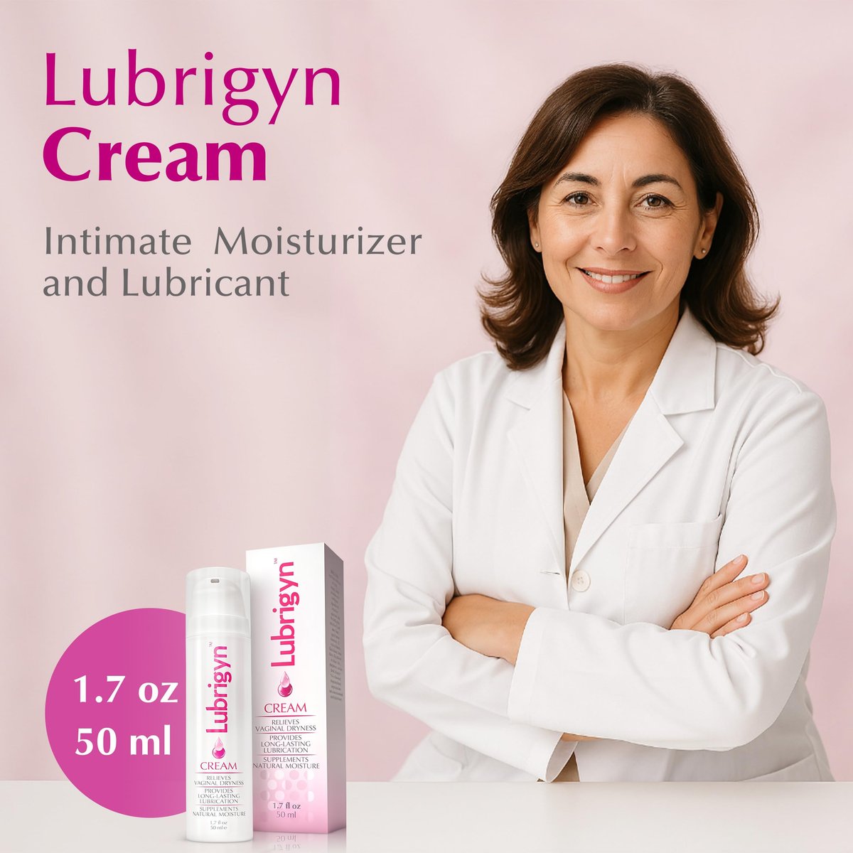Lubrigyn Intimpflege Creme – Feuchtigkeitsspendendes Intimgel mit Hyaluronsäure und pflanzlichen Extrakten, 50 ml