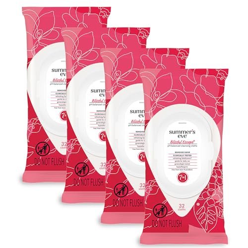 Summer's Eve Blissful Escape Feuchttücher für die Intimhygiene, 32 Tücher, 4er-Pack