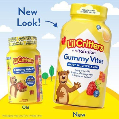 L'il Critters Gummy Vites Tägliche Multivitamine für Kinder – 190 Fruchtgummis mit Vitamin C und D für Kleinkinder ab 2 Jahren