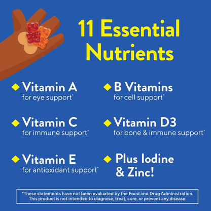 L'il Critters Gummy Vites Tägliche Multivitamine für Kinder – 190 Fruchtgummis mit Vitamin C und D für Kleinkinder ab 2 Jahren