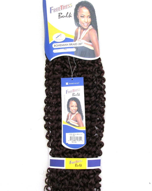 Freetress Bulk Bohemian Braid 20" (99J) – Synthetische Haarverlängerung für natürliche Wellen