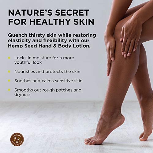 Hanföl Hand- & Körperlotion, Nag Champa Duft - 7 Fl Oz - Beruhigt trockene Haut - Arganöl, Hanfsamenöl - Leichte, nicht fettende Formel - Vegan & tierversuchsfrei