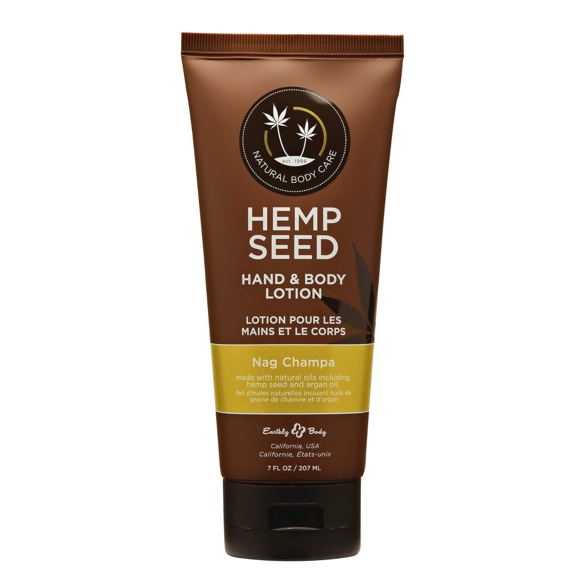 Hanföl Hand- & Körperlotion, Nag Champa Duft - 7 Fl Oz - Beruhigt trockene Haut - Arganöl, Hanfsamenöl - Leichte, nicht fettende Formel - Vegan & tierversuchsfrei
