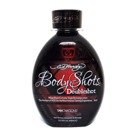 Tanovations Ed Hardy Body Shots Double Shot Warning Mega Extreme Hot Tingle 13,5 oz - Selbstbräuner für intensive Bräune