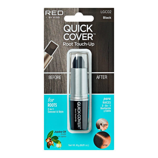 RED by Kiss Quick Cover Root Touch Up Stick – Wasserfester temporärer Grauhaarabdecker für Ansätze und Bart, langanhaltende Deckkraft, einfache Anwendung (1er-Pack, Schwarz)