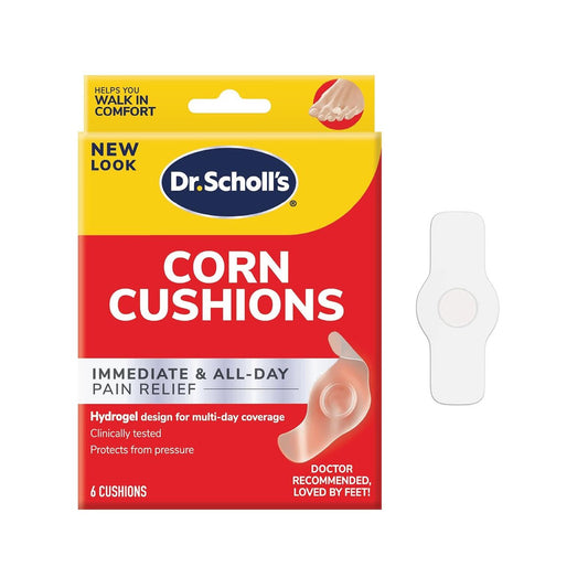 Dr. Scholl's Hühneraugen-Polster mit Hydrogel-Technologie, 6 Stück – sofortige und langanhaltende Schmerzlinderung durch Polsterung gegen Schuhdruck und Reibung