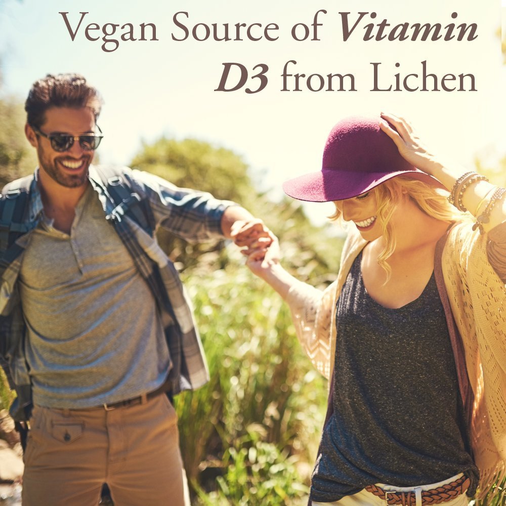 Garden of Life Organics Vegan Vitamin D3 Lutschtabletten - Himbeer-Zitrone, 2.000 IE (50 mcg) Vollwert-Vitamin D3 aus Flechten plus Pilzmischung, glutenfrei, 30 Lutschtabletten