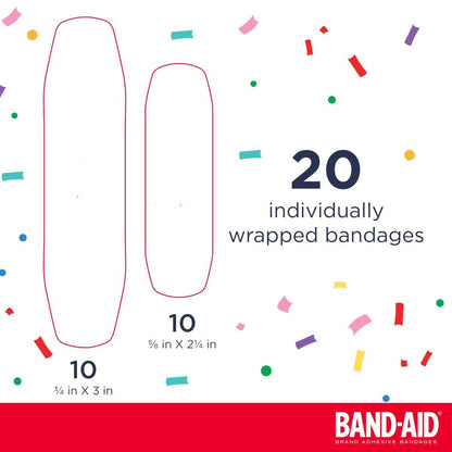 Band-Aid Marke Sterile Pflaster für Kinder mit Nickelodeon Paw Patrol Motiven, Individuell Verpackt, für Kleine Schnitte und Schrammen, Verschiedene Größen, 20 Stück