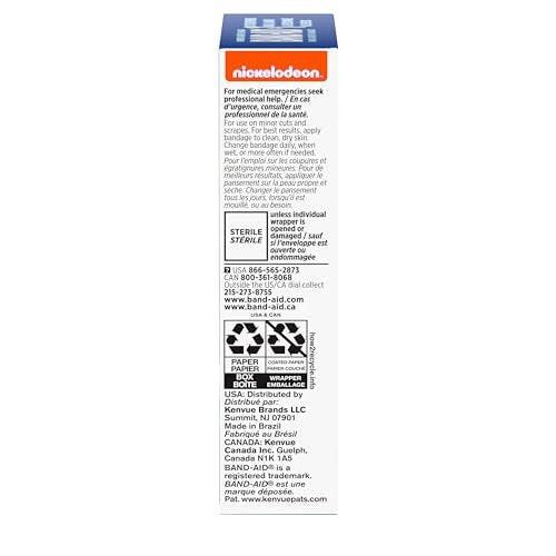 Band-Aid Marke Sterile Pflaster für Kinder mit Nickelodeon Paw Patrol Motiven, Individuell Verpackt, für Kleine Schnitte und Schrammen, Verschiedene Größen, 20 Stück