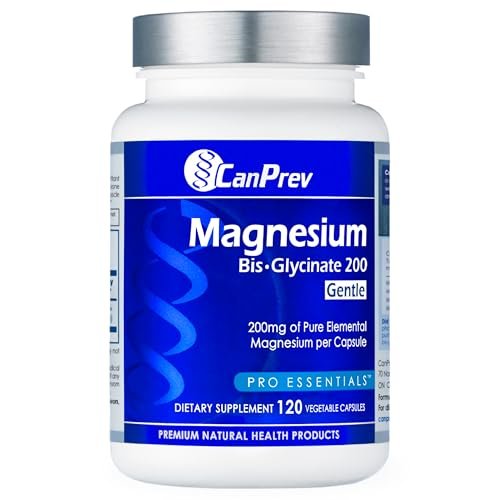 CanPrev Magnesium Bis-Glycinat 200mg, 120 Kapseln – 120-Tage-Versorgung – Reines elementares Magnesiumpräparat, unterstützt Knochen- und Muskelfunktion, magenschonend, ideal für den täglichen Magnesiumbedarf