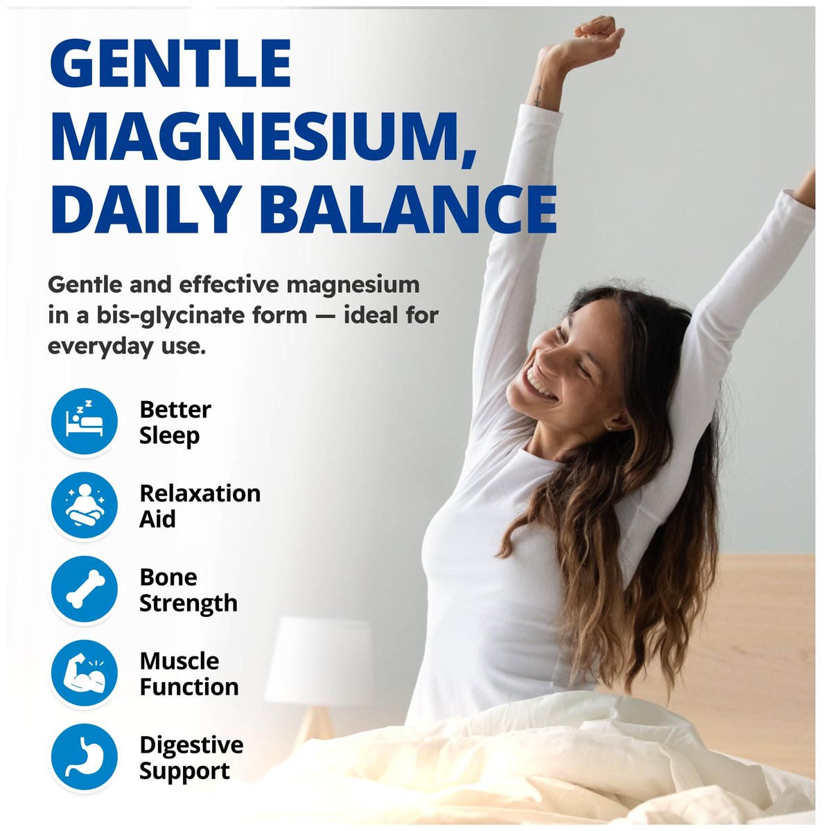CanPrev Magnesium Bis-Glycinat 200mg, 120 Kapseln – 120-Tage-Versorgung – Reines elementares Magnesiumpräparat, unterstützt Knochen- und Muskelfunktion, magenschonend, ideal für den täglichen Magnesiumbedarf