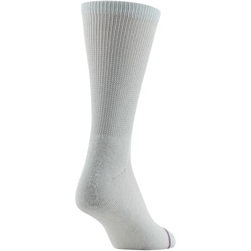 MediPeds Herren-/Damen-Crew-Socken mit nicht einschnürendem Bündchen und Polsterung, 8 Paar Weiß, Schuhgröße: Herren 7-12; Damen 10-13