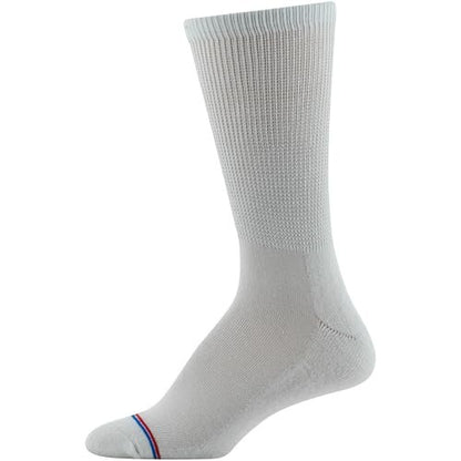 MediPeds Herren-/Damen-Crew-Socken mit nicht einschnürendem Bündchen und Polsterung, 8 Paar Weiß, Schuhgröße: Herren 7-12; Damen 10-13