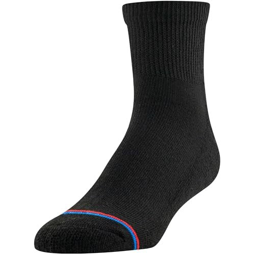 MediPeds Erwachsenen Quarter-Socken mit nicht einschnürendem Bund und Polsterung, Mehrfachpack, Schwarz (8 Paare), Schuhgröße: Herren 7-12; Damen 10-13