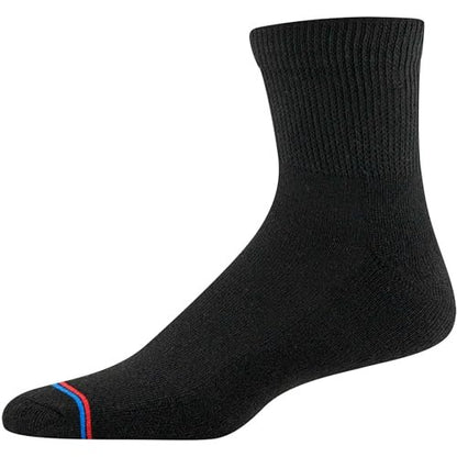 MediPeds Erwachsenen Quarter-Socken mit nicht einschnürendem Bund und Polsterung, Mehrfachpack, Schwarz (8 Paare), Schuhgröße: Herren 7-12; Damen 10-13