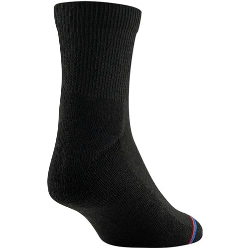 MediPeds Erwachsenen Quarter-Socken mit nicht einschnürendem Bund und Polsterung, Mehrfachpack, Schwarz (8 Paare), Schuhgröße: Herren 7-12; Damen 10-13
