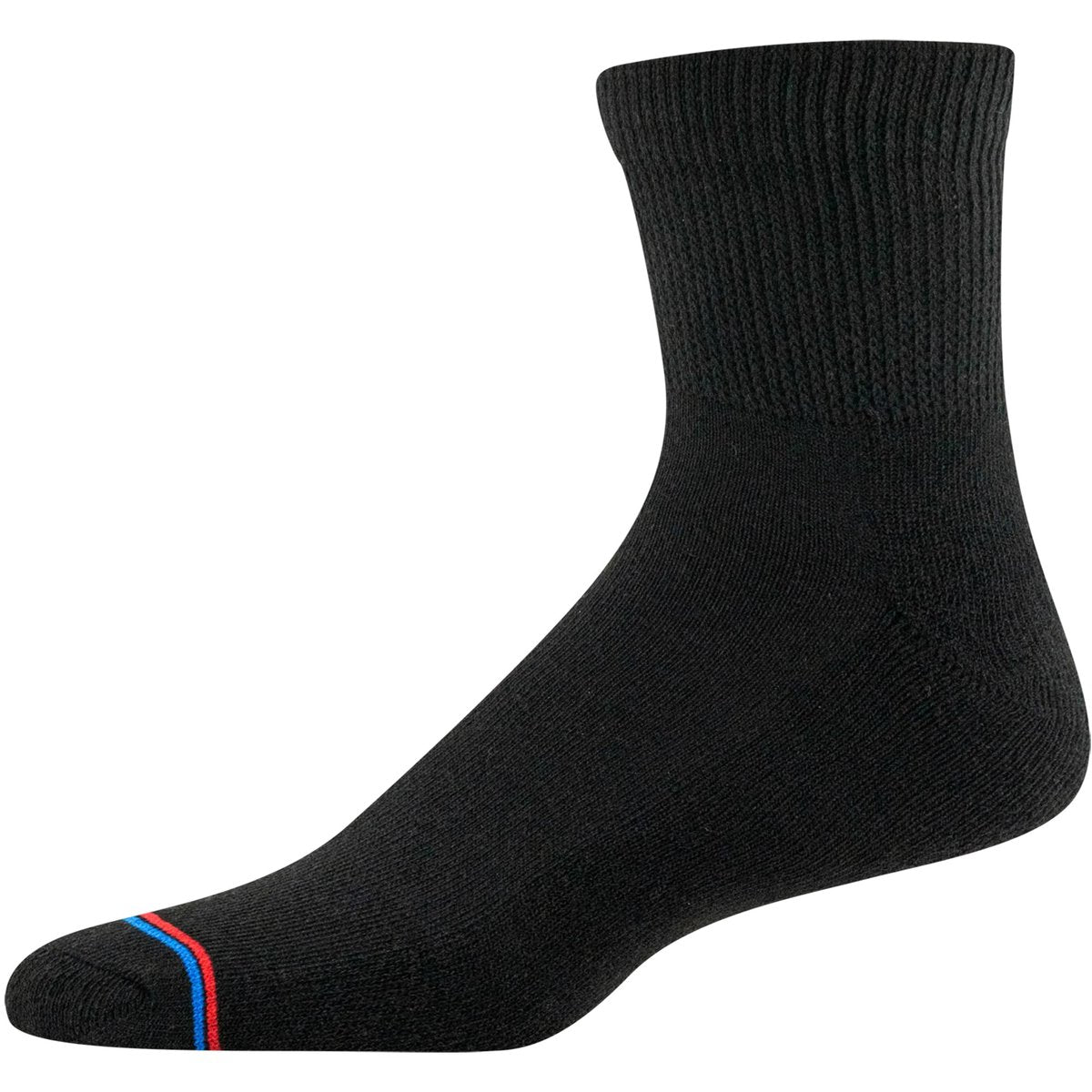 MediPeds Erwachsenen Quarter-Socken mit nicht einschnürendem Bund und Polsterung, Mehrfachpack, Schwarz (8 Paare), Schuhgröße: Herren 7-12; Damen 10-13