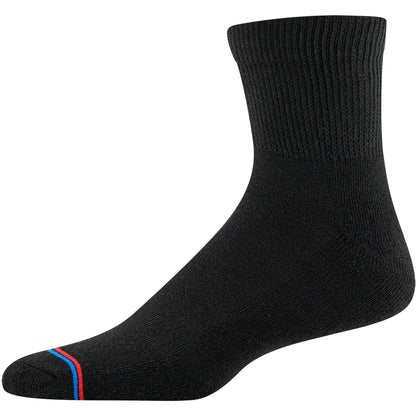 MediPeds Erwachsenen Quarter-Socken mit nicht einschnürendem Bund und Polsterung, Mehrfachpack, Schwarz (8 Paare), Schuhgröße: Herren 7-12; Damen 10-13