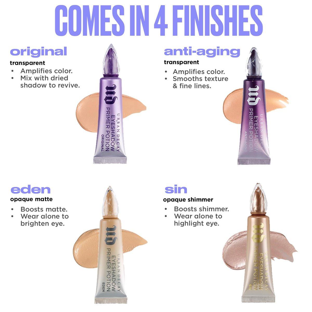 Urban Decay Matte Lidschatten-Primer Potion Eden – Langanhaltende, cremefeste Lidschattenbasis für intensive Farben & geschmeidige Lidhaut, 0,33 fl oz