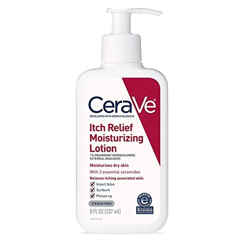 CeraVe Anti-Juckreiz Feuchtigkeitslotion mit Pramoxin-Hydrochlorid – Lindert Juckreiz bei leichten Hautirritationen, Sonnenbrand, Insektenstichen, 237 ml