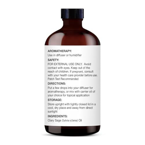 Majestic Pure Clary Salbei Ätherisches Öl – 100% rein und natürlich, 4 Fl Oz mit Glaspipette