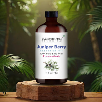 Majestic Pure Wacholder ätherisches Öl mit Glaspipette - 100% rein und natürlich - Ätherisches Öl für Diffuser, Aromatherapie, Seifen- und Kerzenherstellung, 118 ml