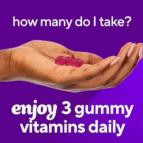 Vitafusion Gorgeous Hair, Skin & Nails Multivitamin Gummis mit Biotin und Antioxidantien Vitamin C & E, Himbeergeschmack, 135 Stück (45-Tage-Vorrat)