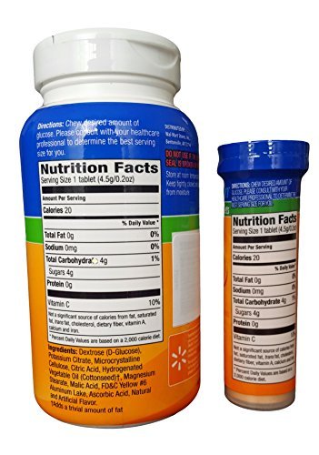 ReliOn Glucose Tabletten Orange – 50 Tabletten mit Reisetube (10 Tabletten) – Praktische Blutzuckerhilfe für Diabetiker