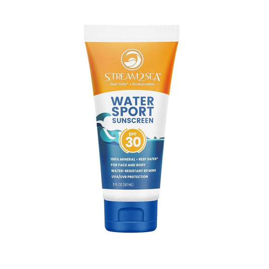 STREAM 2 SEA SPF 30 Biologisch abbaubarer mineralischer Sonnenschutz, 3 Fl oz – Nicht fettend, feuchtigkeitsspendend, riffsicherer Sonnenschutz für Gesicht und Körper gegen UVA- und UVB-Strahlen