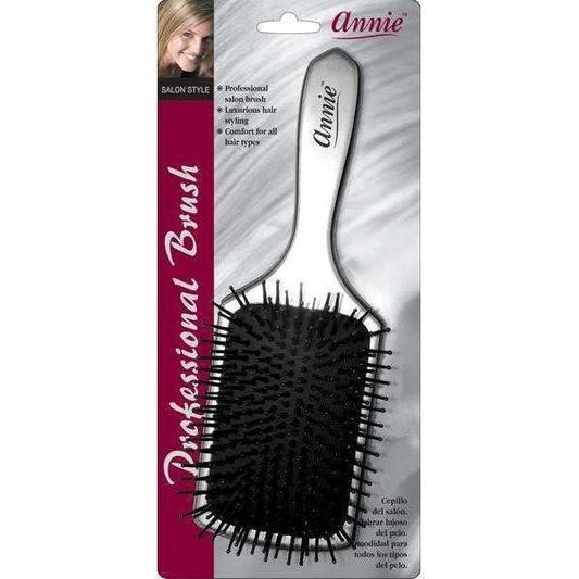 Annie Deluxe Quadratische Paddle-Wig-Bürste #2210 – Silber mit Nylonborsten