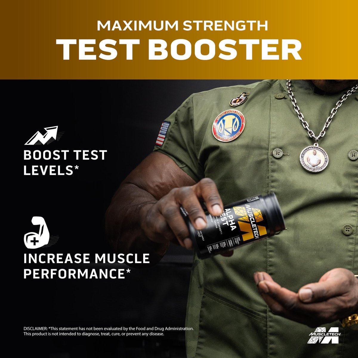MuscleTech AlphaTest Testosteron-Booster für Männer – 120 Kapseln mit Tribulus Terrestris & Boron für Muskelwachstum, Ausdauer und Energie