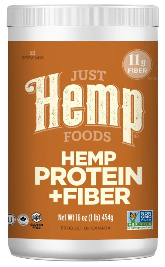 Just Hemp Foods Hanfproteinpulver Plus Ballaststoffe, Non-GMO verifiziert, 11g Protein & 11g Ballaststoffe pro Portion, 454 g – Verpackung kann variieren