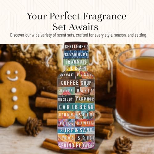P&J Trading Duftöle für Diffuser – Gewürz-Set für Zuhause – 6 Flaschen à 10 ml – Apfelwein, Zimt & mehr – für Aromadiffuser, Kerzenherstellung, Seifenherstellung, Auto-Diffuser