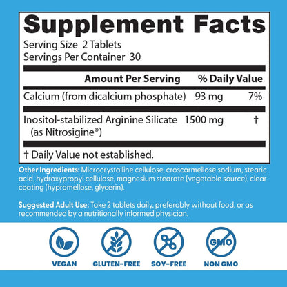 Doctor's Best Fast Acting Arginine Complex – L-Arginin Kapseln für Männer & Frauen, Unterstützt Stickstoffmonoxid-Spiegel, Durchblutung & Herz-Kreislauf-Gesundheit, 1500 mg pro Portion, Vegan – 60 Tabletten
