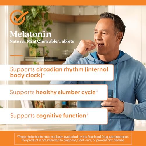 Doctors Best Melatonin 5 mg Kautabletten für Erwachsene – Schlafunterstützung für Männer & Frauen, glutenfrei, vegan, nicht gentechnisch verändert, natürlicher Minzgeschmack – 120 Kautabletten