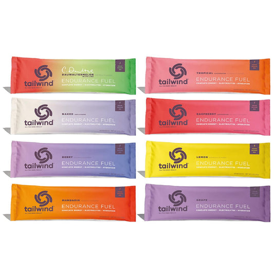 Tailwind Grab-and-Go Endurance Fuel Single Serve Assorted Flavors (8er-Pack) – Hydrationsgetränk mit Elektrolyten und Kohlenhydraten, vegan, glutenfrei