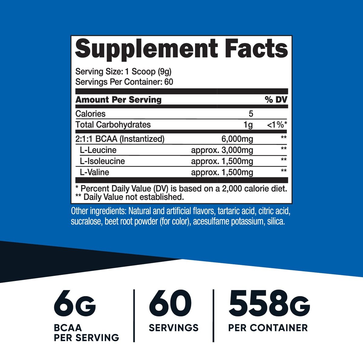 Nutricost BCAA Pulver 2:1:1 (Wassermelone) - 60 Portionen