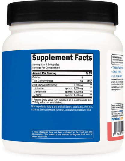 Nutricost BCAA Pulver 2:1:1 (Wassermelone) - 60 Portionen